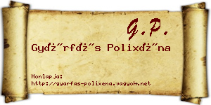 Gyárfás Polixéna névjegykártya